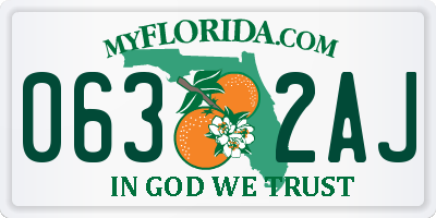 FL license plate 0632AJ