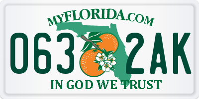 FL license plate 0632AK