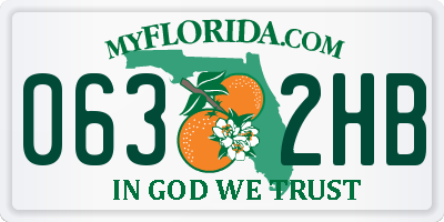 FL license plate 0632HB