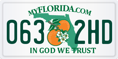 FL license plate 0632HD