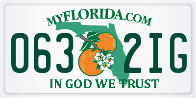 FL license plate 0632IG