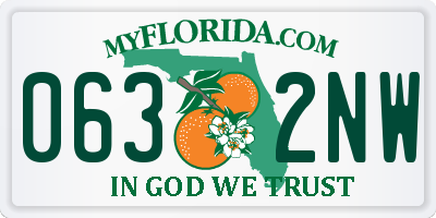 FL license plate 0632NW