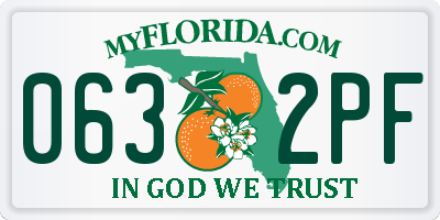 FL license plate 0632PF