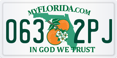 FL license plate 0632PJ