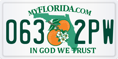 FL license plate 0632PW