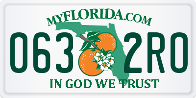 FL license plate 0632RO