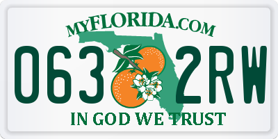 FL license plate 0632RW