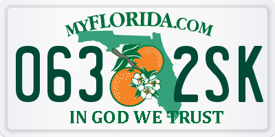 FL license plate 0632SK