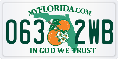 FL license plate 0632WB