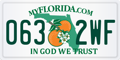 FL license plate 0632WF