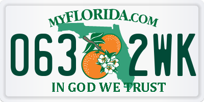 FL license plate 0632WK