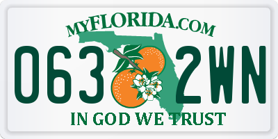 FL license plate 0632WN