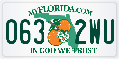 FL license plate 0632WU
