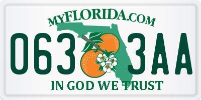 FL license plate 0633AA