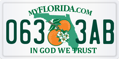 FL license plate 0633AB