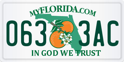 FL license plate 0633AC