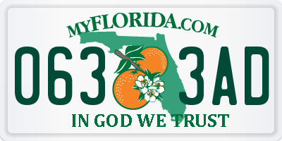 FL license plate 0633AD