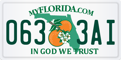 FL license plate 0633AI