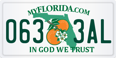 FL license plate 0633AL
