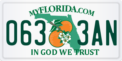 FL license plate 0633AN