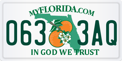 FL license plate 0633AQ