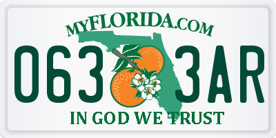 FL license plate 0633AR