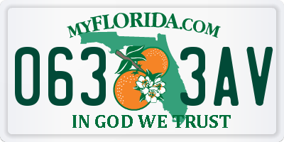 FL license plate 0633AV