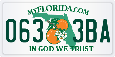 FL license plate 0633BA