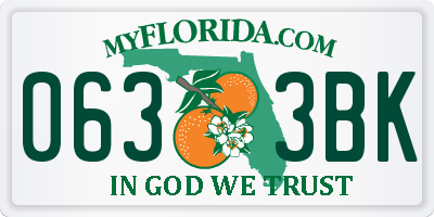 FL license plate 0633BK