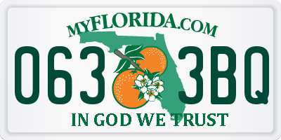 FL license plate 0633BQ