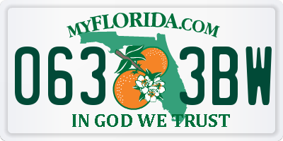 FL license plate 0633BW
