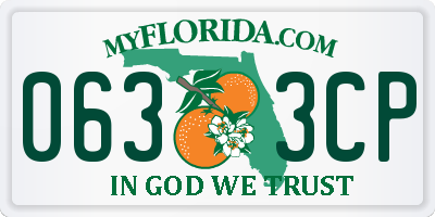 FL license plate 0633CP