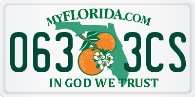 FL license plate 0633CS