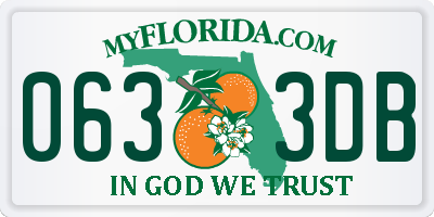 FL license plate 0633DB