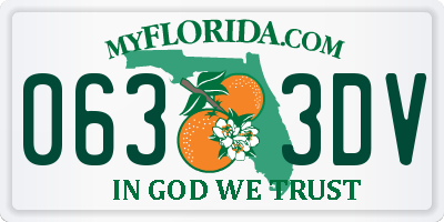 FL license plate 0633DV