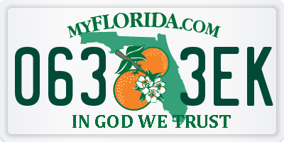 FL license plate 0633EK