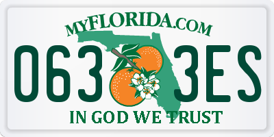 FL license plate 0633ES