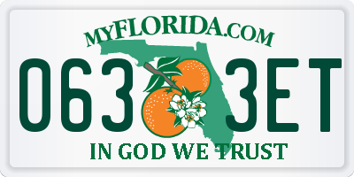 FL license plate 0633ET