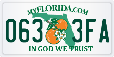 FL license plate 0633FA