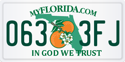 FL license plate 0633FJ