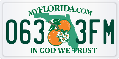 FL license plate 0633FM