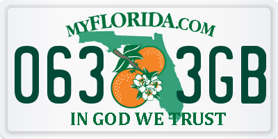 FL license plate 0633GB