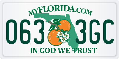 FL license plate 0633GC