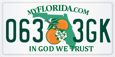 FL license plate 0633GK