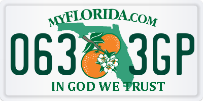 FL license plate 0633GP