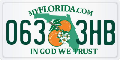 FL license plate 0633HB