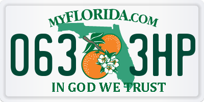 FL license plate 0633HP