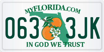 FL license plate 0633JK
