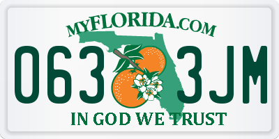 FL license plate 0633JM
