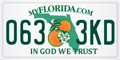 FL license plate 0633KD